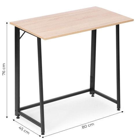 Biurko Komputerowe Składane 80x45 Cm Stolik Pod Laptopa Loft Jasny Dąbmodernhome