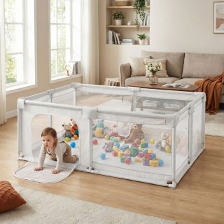 Kojec Dla Dziecka 140x200 Cm Suchy Basen Plac Zabaw Szary + Torba Ecotoys
