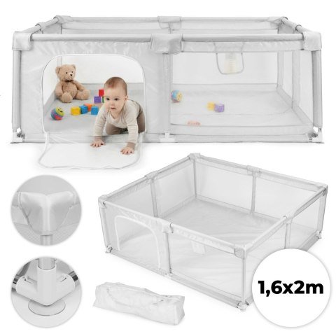 Kojec Dla Dziecka 160x200 Cm Suchy Basen Plac Zabaw Szary + Torba Ecotoys