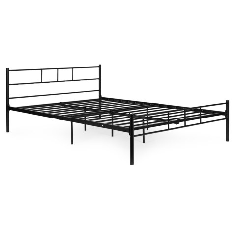 Łóżko Metalowe 140x200 Cm Ze Stelażem Czarna Rama Modernhome