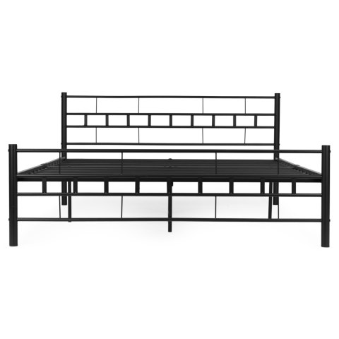 Łóżko Metalowe 140x200 Cm Ze Stelażem Czarna Rama Modernhome