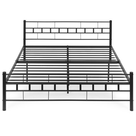 Łóżko Metalowe 140x200 Cm Ze Stelażem Czarna Rama Modernhome