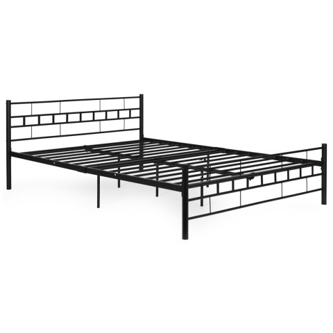 Łóżko Metalowe 140x200 Cm Ze Stelażem Czarna Rama Modernhome