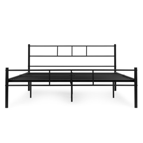 Łóżko Metalowe 160x200 Cm Ze Stelażem Czarna Rama Modernhome