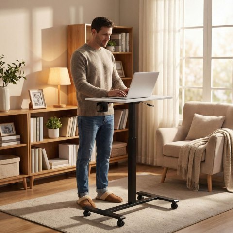 Mobilne Biurko Regulowane 70x48 Cm Stolik Pod Laptopa Regulacja Wysokości 71,5-112 Cm Modernhome