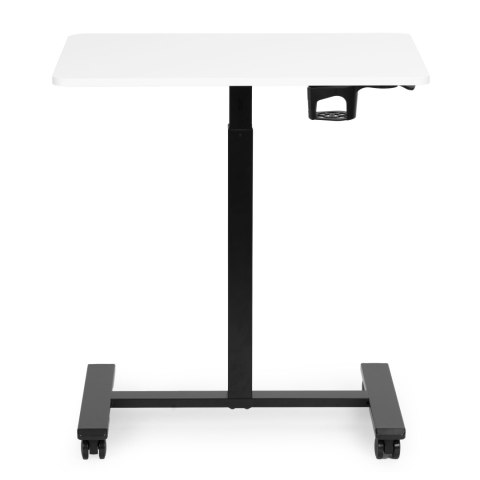 Mobilne biurko 70x48 cm stolik pod laptopa regulacja wysokości 71,5-112 cm biały blat ModernHome
