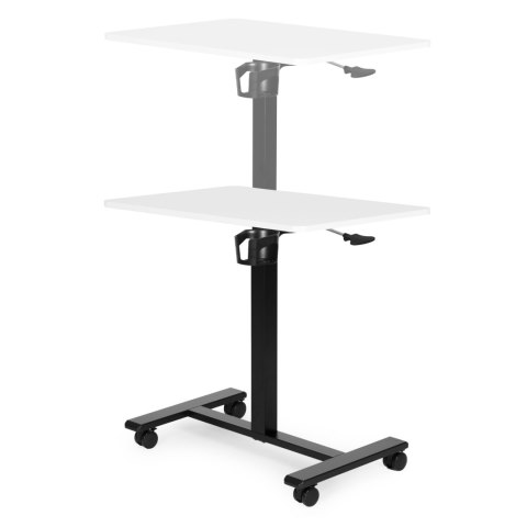 Mobilne biurko 70x48 cm stolik pod laptopa regulacja wysokości 71,5-112 cm biały blat ModernHome