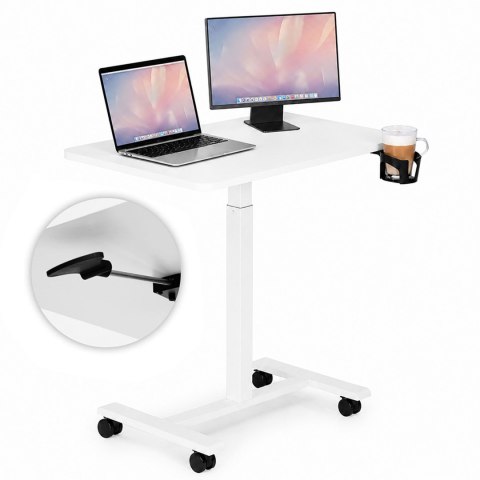 Mobilne biurko regulowane 70x48 cm stolik pod laptopa regulacja wysokości 71,5-112 cm ModernHome