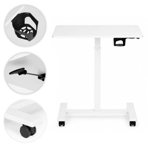 Mobilne biurko regulowane 70x48 cm stolik pod laptopa regulacja wysokości 71,5-112 cm ModernHome