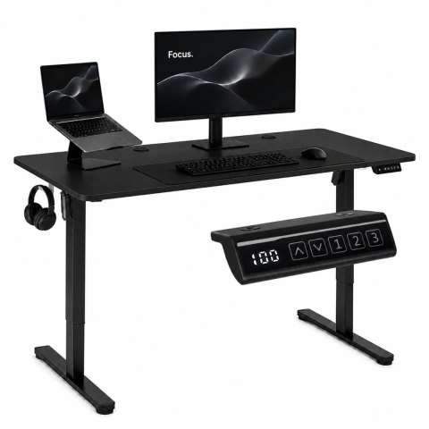 Biurko elektryczne 120x60 cm podnoszone regulacja wysokości 72-118 cm czarne ModernHome
