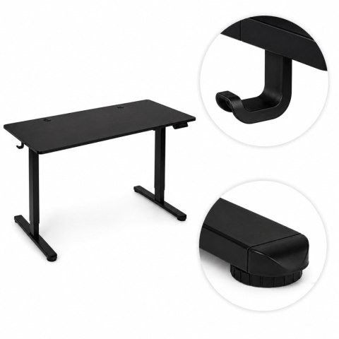 Biurko elektryczne 120x60 cm podnoszone regulacja wysokości 72-118 cm czarne ModernHome