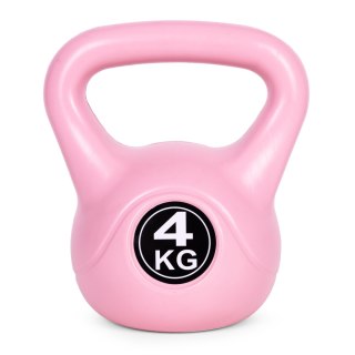 Kettlebell kettle 4 kg do ćwiczeń hantla kula odważnik obciążenie ciężar fitness różowy MOVEPRO