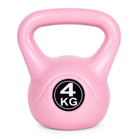 Kettlebell kettle 4 kg do ćwiczeń hantla kula odważnik obciążenie ciężar fitness różowy MOVEPRO