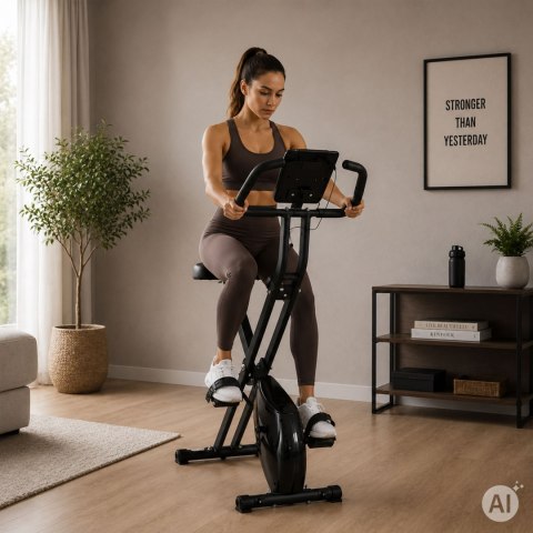 Rowerek stacjonarny magnetyczny składany 8 poziomów oporu 120 kg MOVEPRO