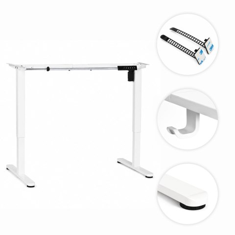 Stelaż biurka elektryczny regulacja wysokości 72-118 cm blat do 160 cm biały ModernHome
