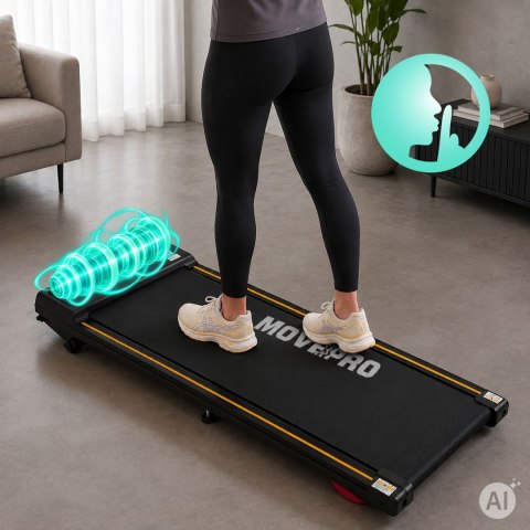 Bieżnia domowa elektryczna walking pad treningowy pod biurko 10 km/h pilot aplikacja MOVEPRO