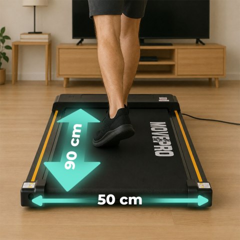 Bieżnia domowa elektryczna walking pad treningowy pod biurko 10 km/h pilot aplikacja MOVEPRO