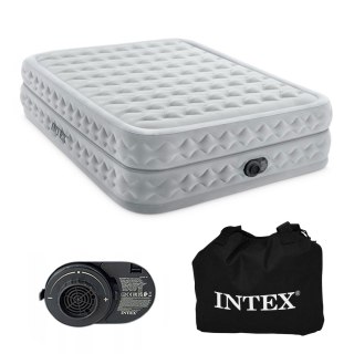 Duży materac dmuchany dwuosobowy 203x152x51 cm z wbudowaną pompką elektryczną łóżko INTEX 64490
