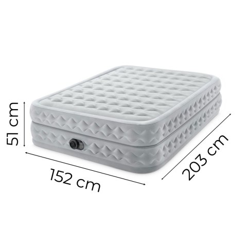 Duży materac dmuchany dwuosobowy 203x152x51 cm z wbudowaną pompką elektryczną łóżko INTEX 64490