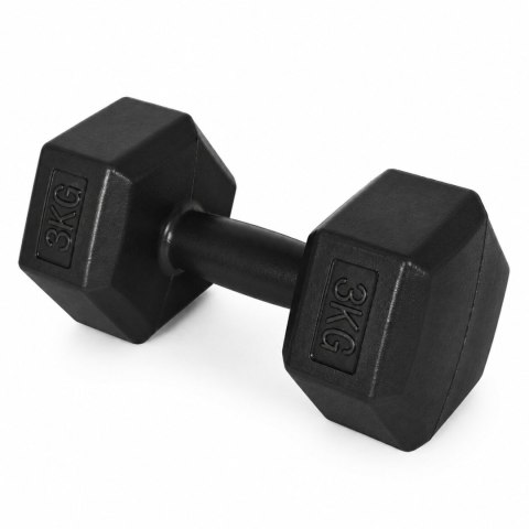 Hantle sześciokątne zestaw 2x3 kg ciężarki do ćwiczeń obciążniki fitness czarne MOVEPRO