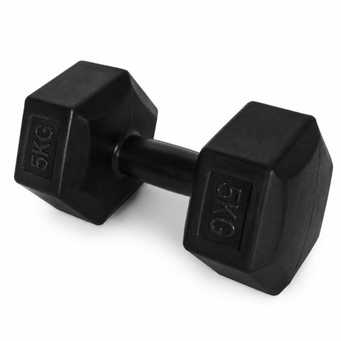 Hantle sześciokątne zestaw 2x5 kg ciężarki do ćwiczeń obciążniki fitness czarne MOVEPRO