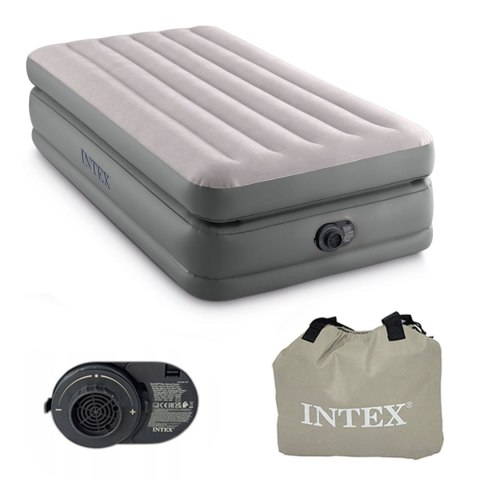 Materac dmuchany jednoosobowy 191x99x51 cm z wbudowaną pompką elektryczną łóżko INTEX 64162