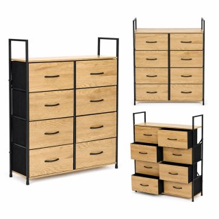 Szafka komoda 8 szuflad materiałowych 80 cm organizer tekstylny MDF loft ModernHome