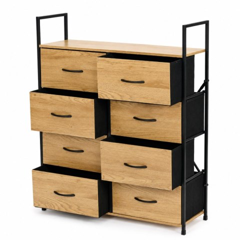 Szafka komoda 8 szuflad materiałowych 80 cm organizer tekstylny MDF loft ModernHome