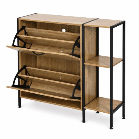 Szafka na buty z regałem komoda do przedpokoju loft jasny dąb ModernHome