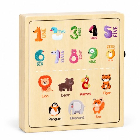 Drewniana tablica manipulacyjna interaktywna przełączniki światła LED ECOTOYS