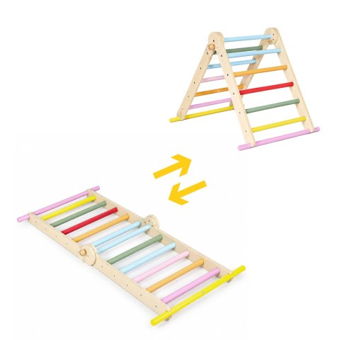 Drewniany plac zabaw dla dzieci zestaw wspinaczkowy Montessori drabinka równoważnia LUNA ECOTOYS