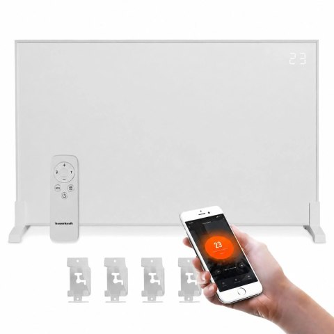 Grzejnik na podczerwień z wyświetlaczem LED panel grzewczy 60x120 cm promiennik IR 1200W WIFI