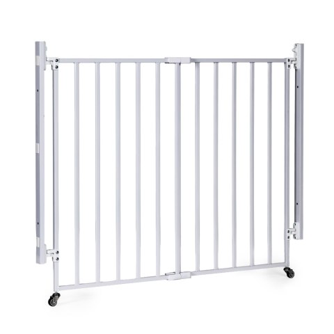 Bramka barierka zabezpieczająca 65-106 cm na schody i drzwi stal kółka biała ECOTOYS