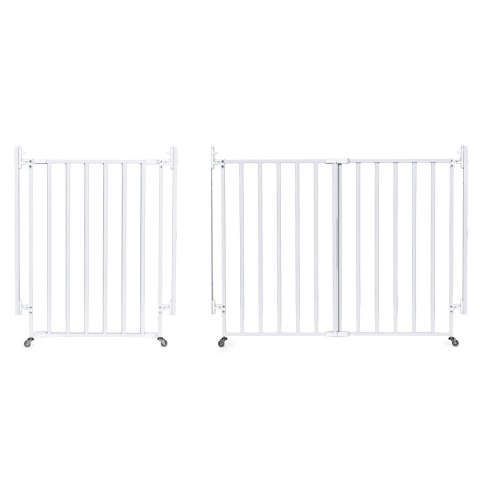 Bramka barierka zabezpieczająca 65-106 cm na schody i drzwi stal kółka biała ECOTOYS