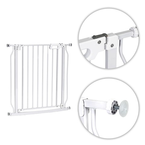 Bramka barierka zabezpieczająca 75-83 cm na schody i drzwi stal biała ECOTOYS