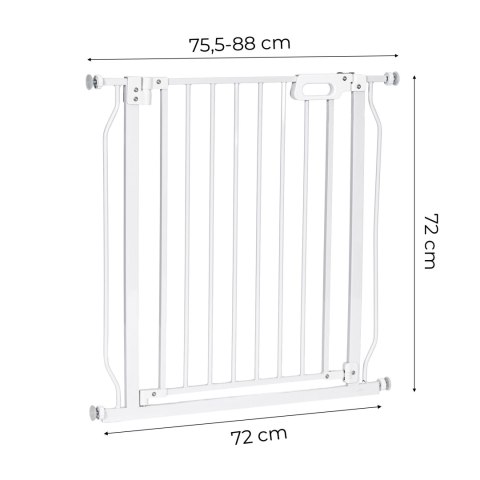 Bramka barierka zabezpieczająca 75-83 cm na schody i drzwi stal biała ECOTOYS