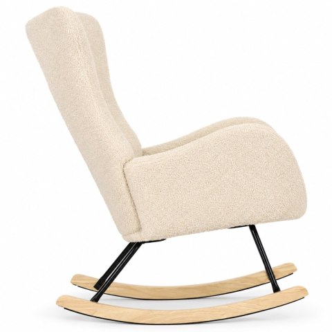 Fotel bujany uszak wypoczynkowy tkanina boucle teddy kremowy ModernHome