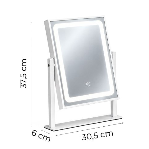 Lustro do makijażu LED 25x30 cm kosmetyczne podświetlane 3 barwy ModernHome