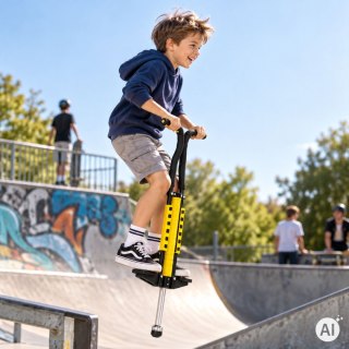 Pogo drążek do skakania jump stick skoczek dla dzieci do 80 kg żółty