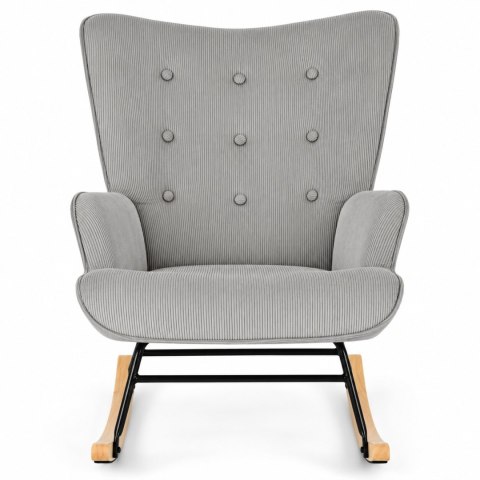 Fotel bujany uszak wypoczynkowy sztruks szary ModernHome