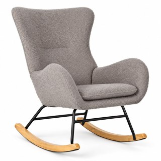 Fotel bujany uszak wypoczynkowy tkanina boucle teddy szary ModernHome