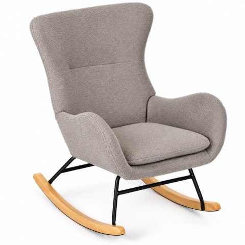Fotel bujany uszak wypoczynkowy tkanina boucle teddy szary ModernHome