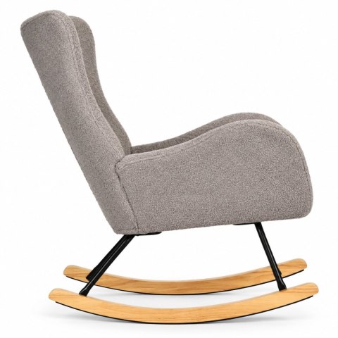 Fotel bujany uszak wypoczynkowy tkanina boucle teddy szary ModernHome