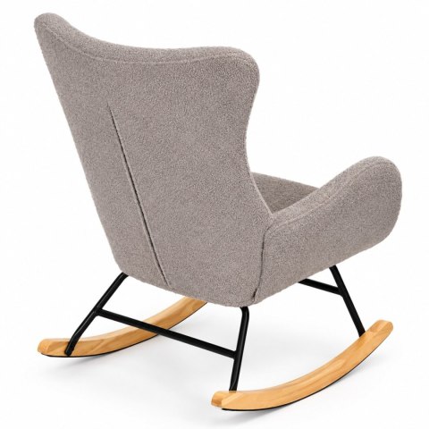 Fotel bujany uszak wypoczynkowy tkanina boucle teddy szary ModernHome