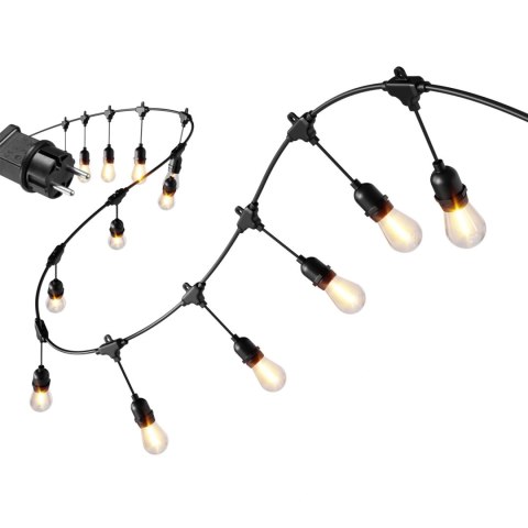 Girlanda Ogrodowa Świetlna Łańcuch 20x Led 20m Lampki Ogrodowe 9w