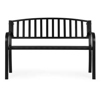 Ławka Ogrodowa Z Oparciem 120x50 Cm Metalowa Parkowa Czarna Multigarden