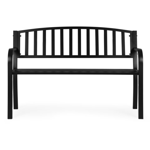 Ławka Ogrodowa Z Oparciem 120x50 Cm Metalowa Parkowa Czarna Multigarden