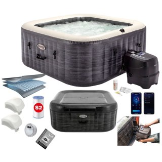 Nadmuchiwane Spa Kwadratowe Basen Z Hydromasażem 4 Os. 175x71 Cm Akcesoria Premium Intex 28450