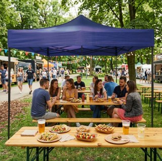 Pawilon Ogrodowy Eventowy Automatyczny Samorozkładalny Namiot 3x3 M Niebieski Multigarden