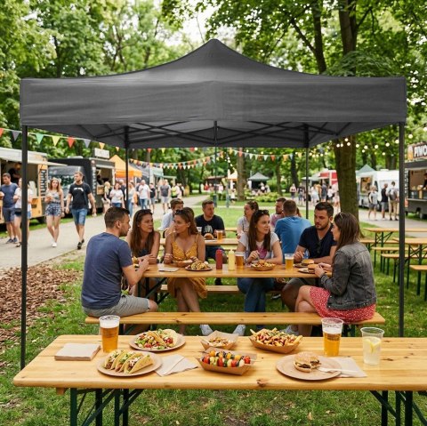 Pawilon Ogrodowy Eventowy Automatyczny Samorozkładalny Namiot 3x3 M Szary Multigarden